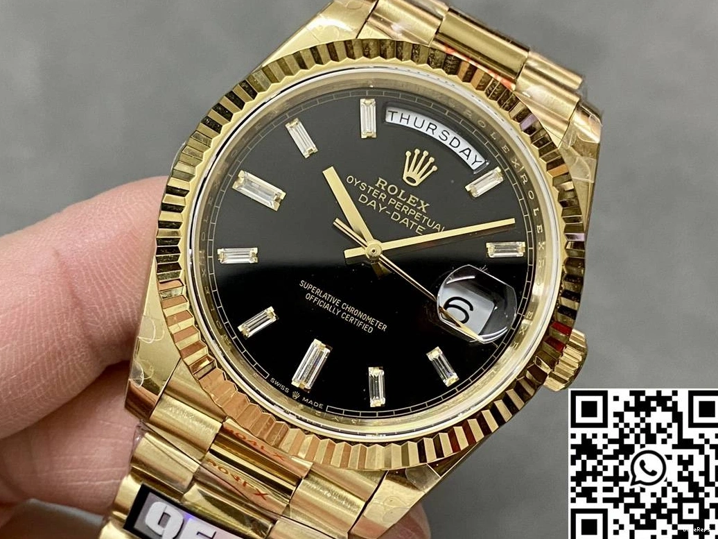 Black Tungsten Factory v5 Date Hourmarker Rolex M228238-0059 QF Dial Day Diamond Steel 1002